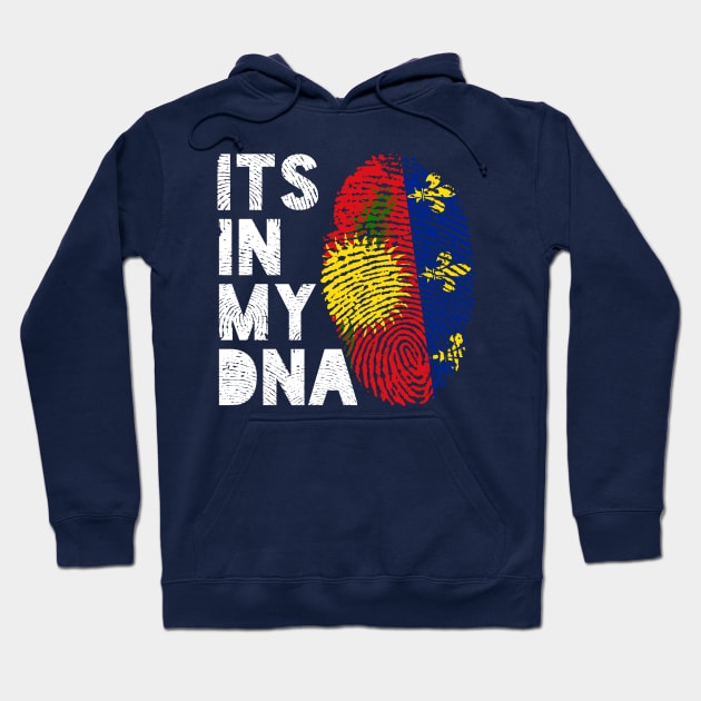 Its In My DNA Guadeloupe Flag Fingerprint Hoodie by BraaiNinja